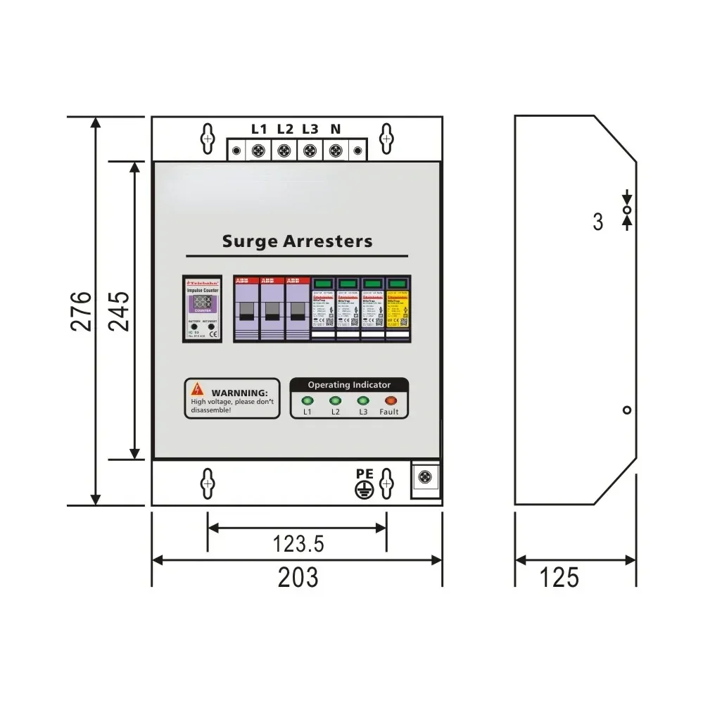 Hot Sales280V 100KA Intelligent Whole House Power Supply Lightning Protection Box