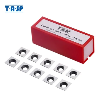 Fresa de inserción de carburo TASP, cuchillas de torneado cuadradas de 11mm, herramientas de torneado de madera, máquina de mandril de torno de madera hueca, 10 Uds.