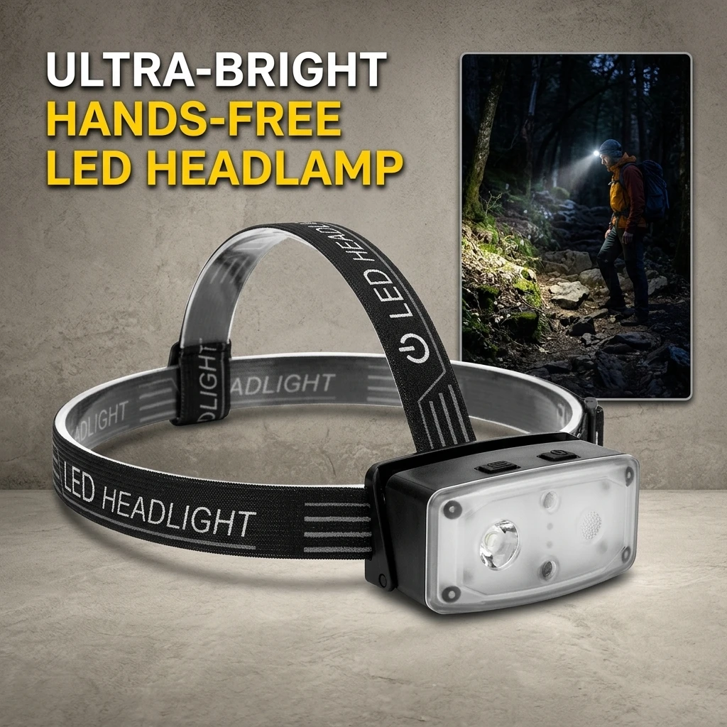 Rechargeable LED Headlights Outdoor Strong Light Waterproof Night Fishing Lighting Intelligent Sensing Riding Lights Long-Lastin