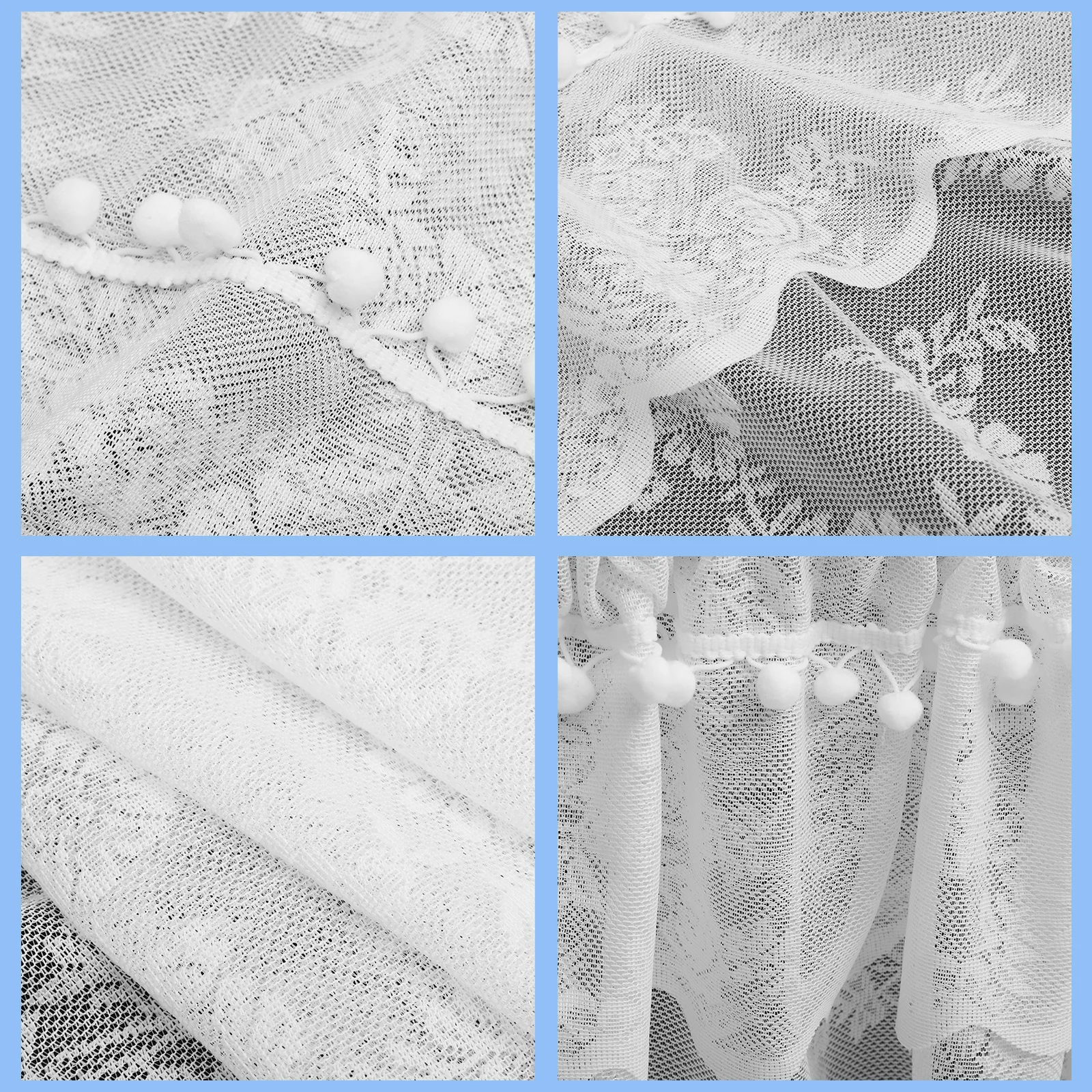 

Lace Sunshade Curtain Rustic Farmhouse Window Valance For Kitchen Living Room Bathroom Bedroom Small Windows Washable