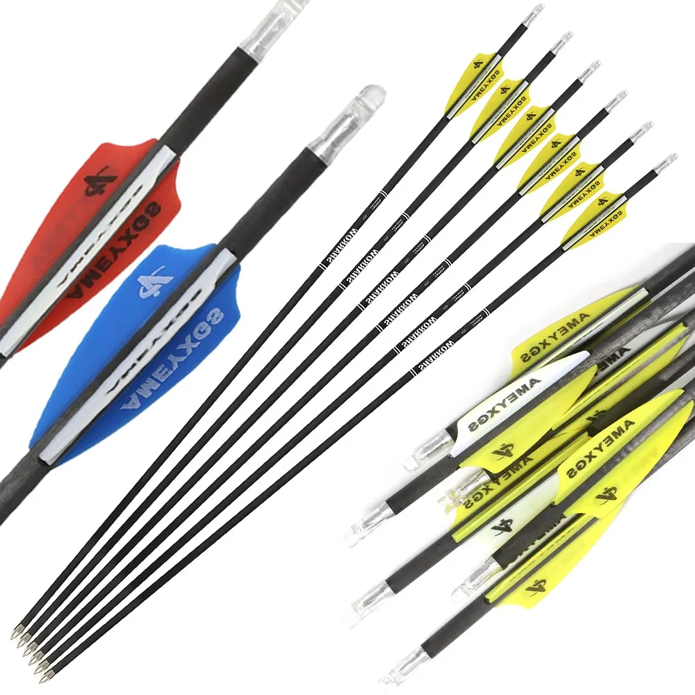 

6/12pc Arrow ID4.2mm 32'' Pure Carbon Arrows SP400-1200 Competition Arrow 2" Vane L Pin Nock Archery Bow Hunting Shooting Target