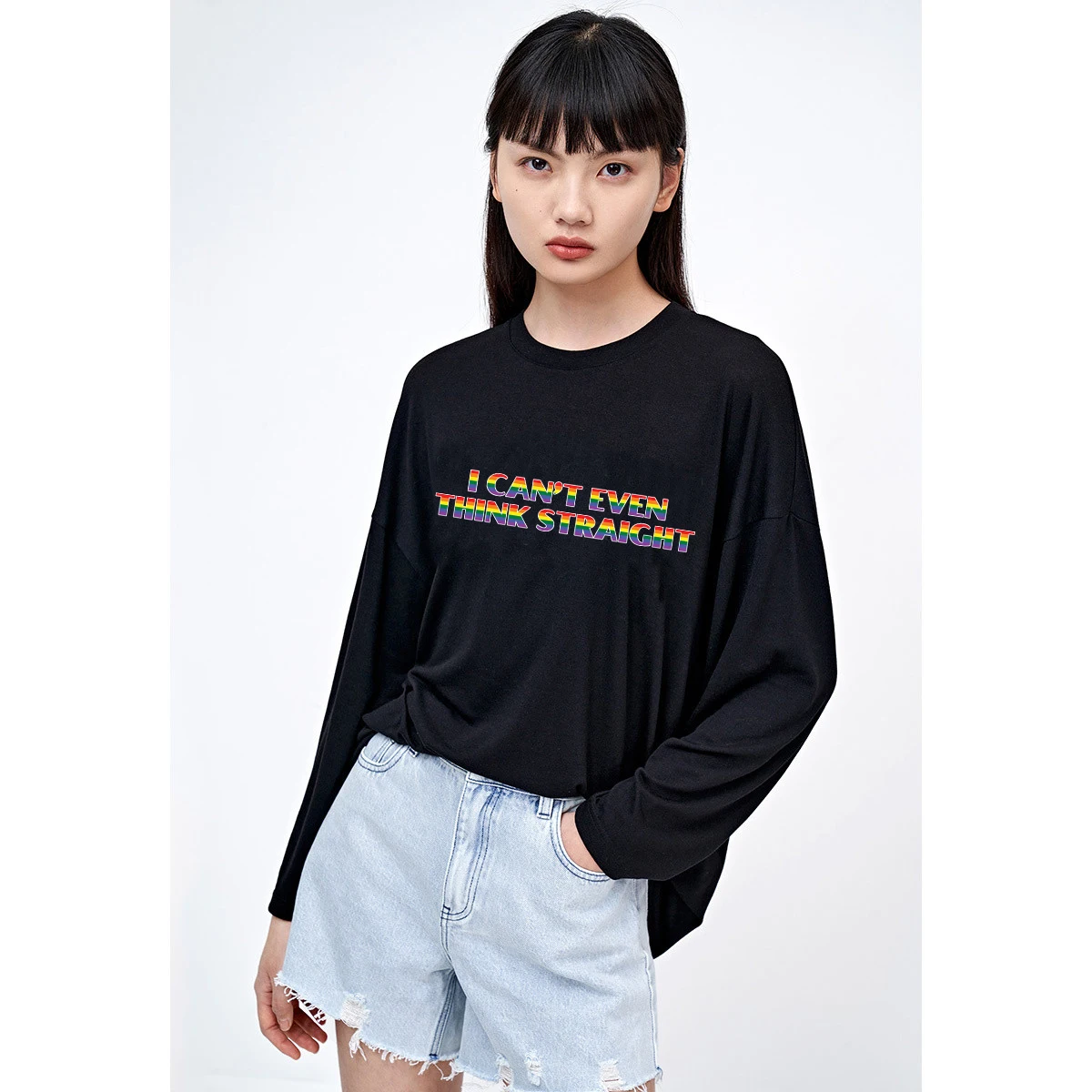 I can't even Think Stright Long Sleeve Autumn Tees Women T-shirts Summer Fashion Top Short sleeve Leisure Female Tshirt