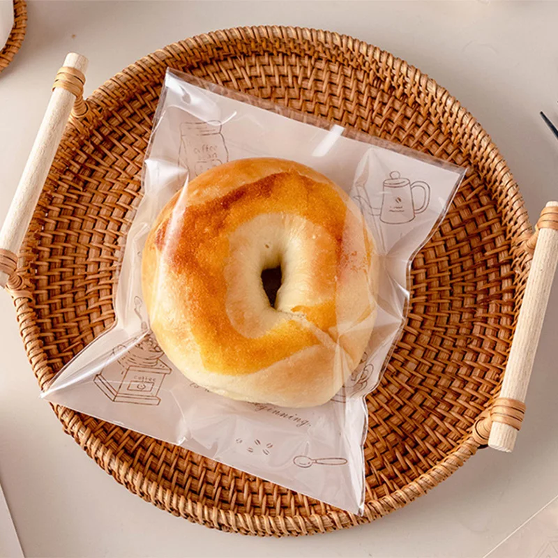 Bolsas para pan de calidad alimentaria, paquete de 100, bolsas de plástico transparentes resellables para panadería, tostadas, repostería, cerradura de frescura autosellante (8x10 pulgadas