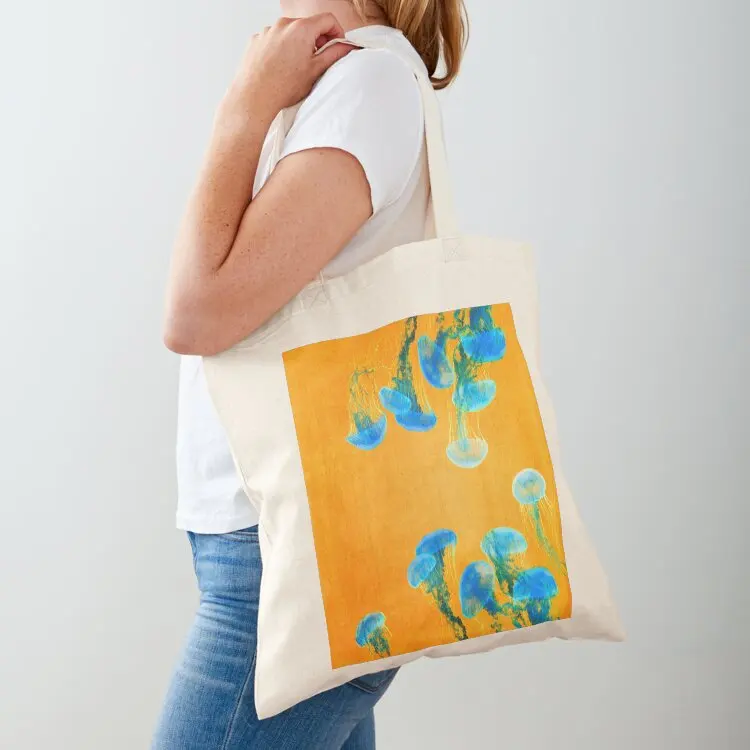 

Crazy Yellow Burning Jellyfish Tote Bag Large bags for women canvas shopping bag women bag