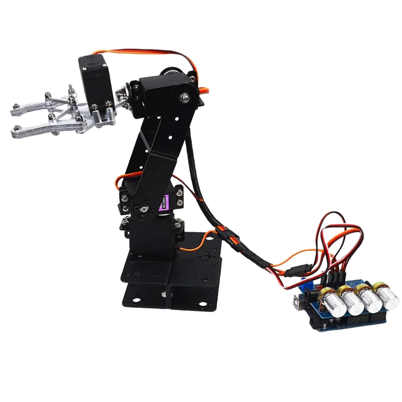 AM-SNAM5300 Robot giocattolo fai da te con quattro bracci robotici gratuiti in metallo assemblato 4Dof per kit