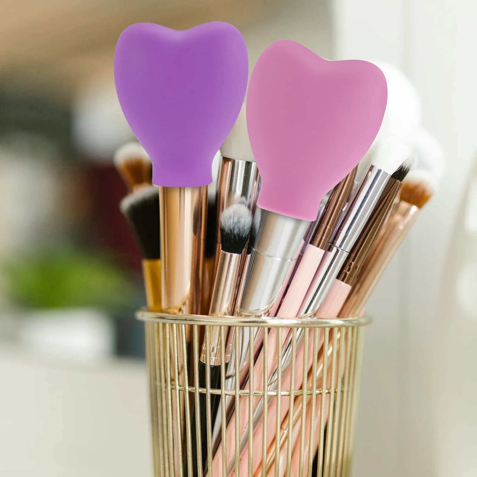 

6Pcs Makeup Brush Protective Covers Durable Flexible Silicone Guard for Travel Storage Prolong Brush Life Protective Covers