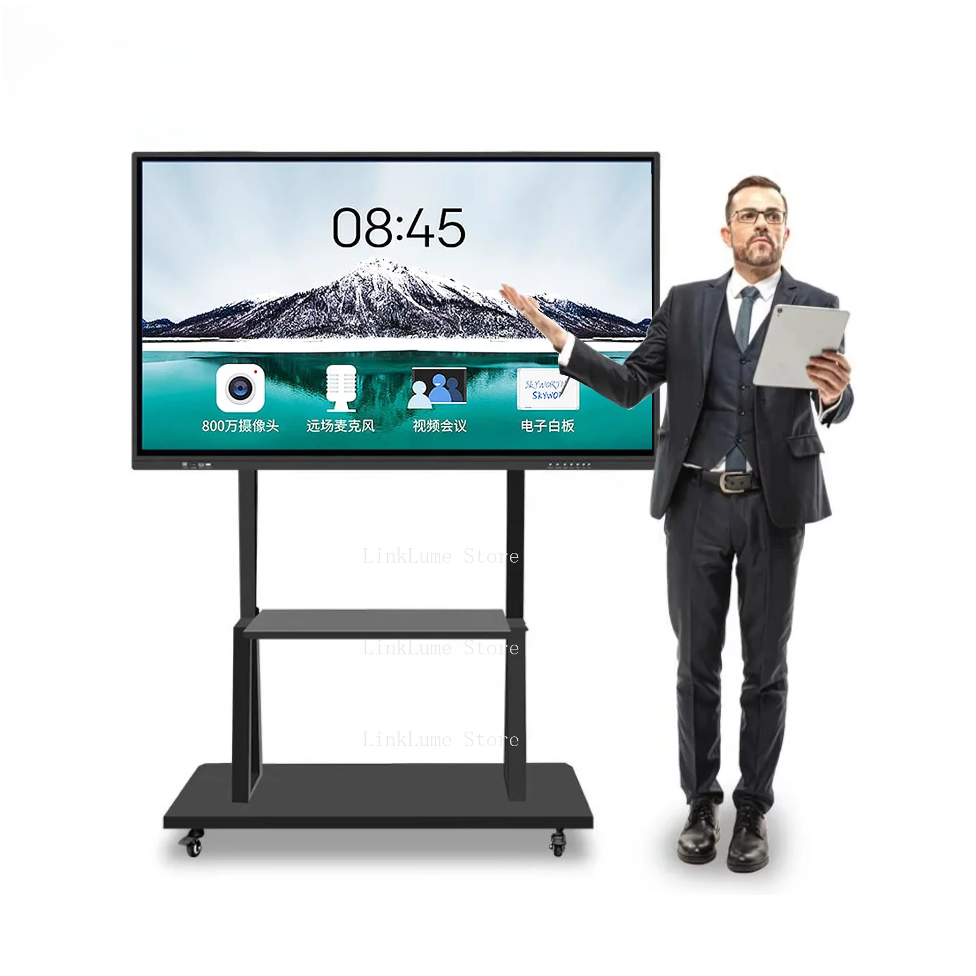 4K display Android Win 10 Win 11 operating system, stand-up base, interactive TV, touch screen display, smart whiteboard