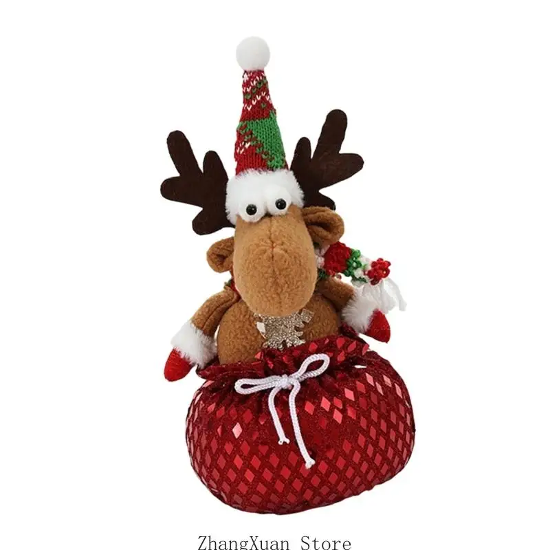 Home-Figurenstück mit gewebter spitzer Kappe und freistehender glitzernder Basis, weihnachtlicher Akzent für Innenschränke 3XUF – Detail 4
