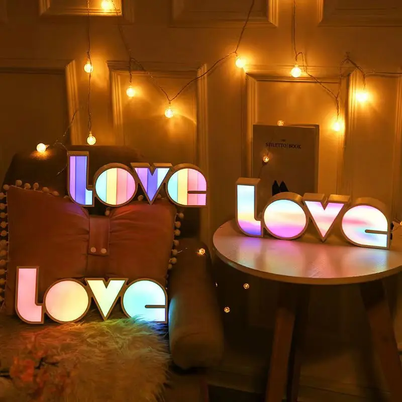 

Romantic advertising LED light box room atmosphere light birthday gift bedroom bedside light color love night light USB charging