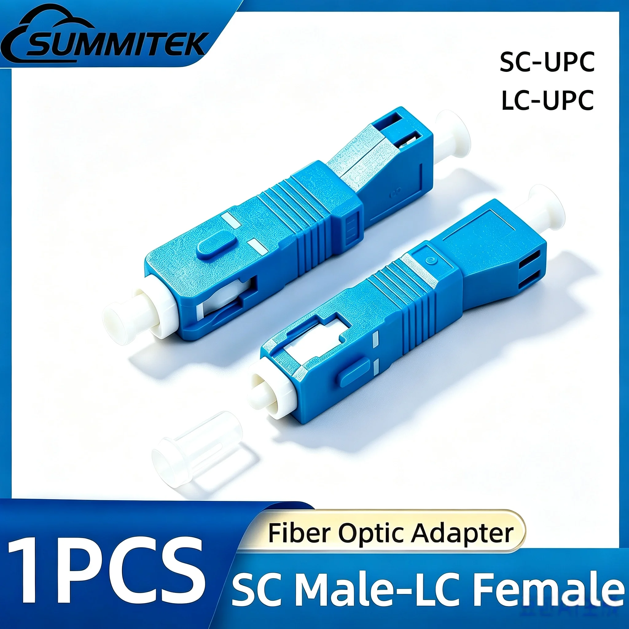 SUMMITEK SC UPC Male to LC UPC Female Fiber Optic Adapter Single Mode Fiber Optic Hybrid Optical Converter for Fiber FTTH Cable