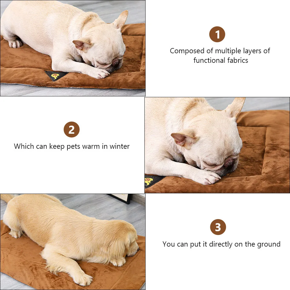 

Indoor Pet Bed Mat Winter Warm Pad Waterproof Dog Bed Cushion Non-Skid Leak-Proof Insulated Layer Machine Washable