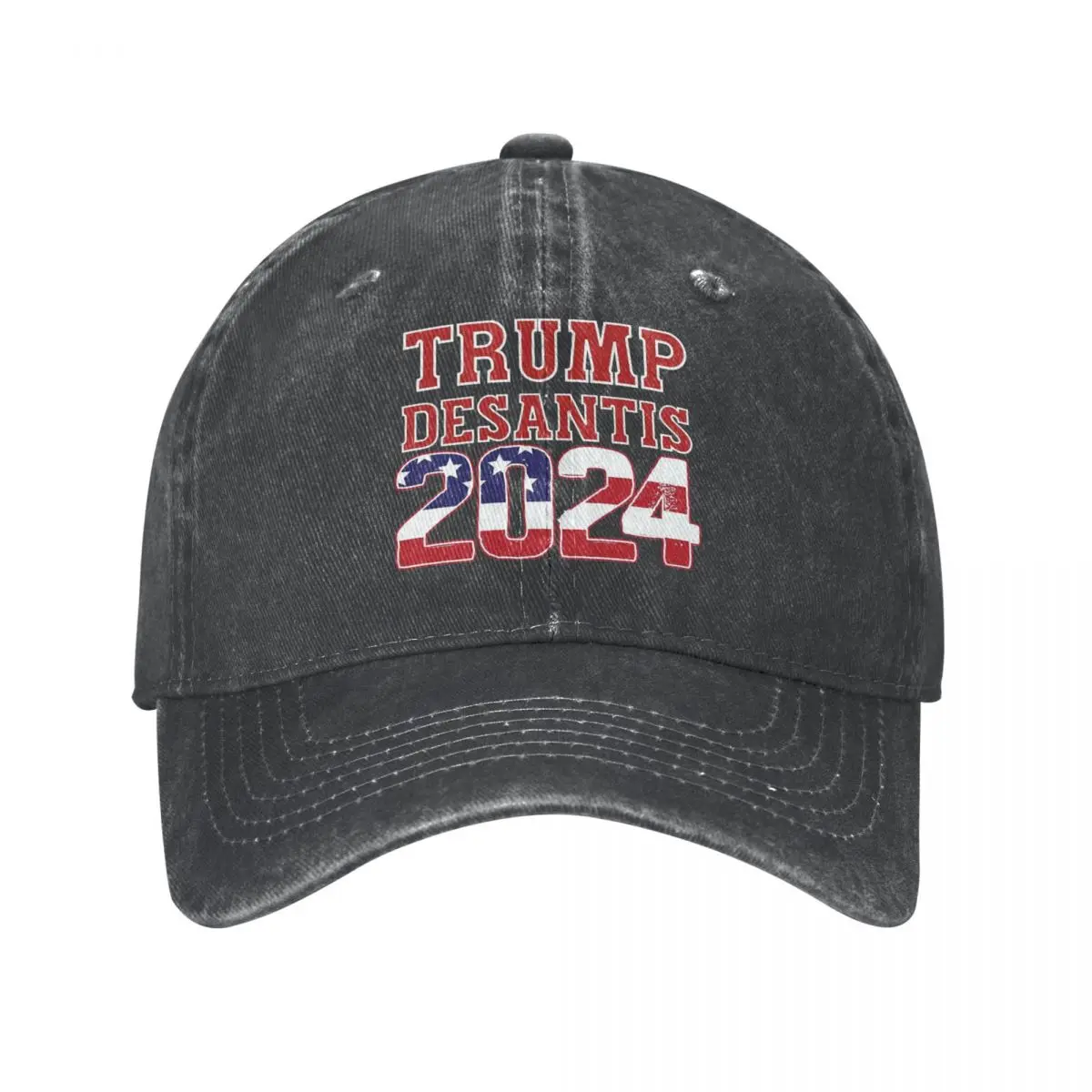 Trump DeSantis 2024! Unisex Baseball Cap 2024 US Presidential Election Distressed Denim Washed Caps Hat Vintage Outdoor Sun Cap