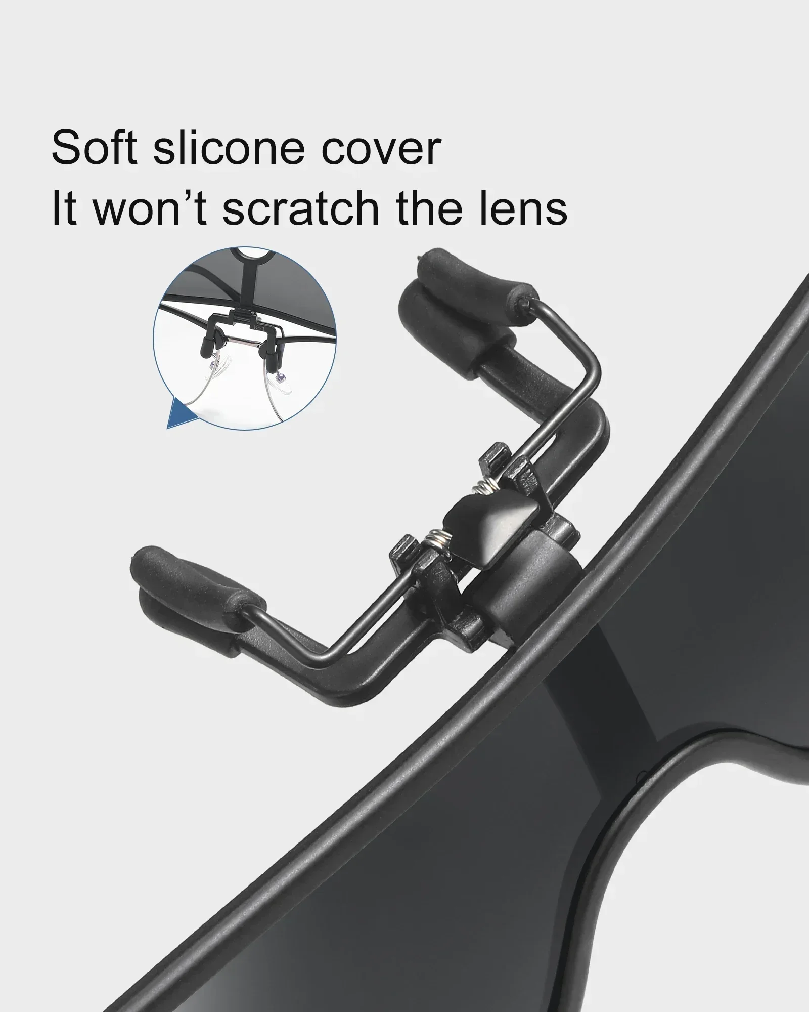 VEITHDIA Neuerscheinung Clip-On Klappbare Sonnenbrille Outdoor-Clip Polarisierte TAC UV400 Linse Schutzclip Geeignet für Brillen VXK1 – Detail 6