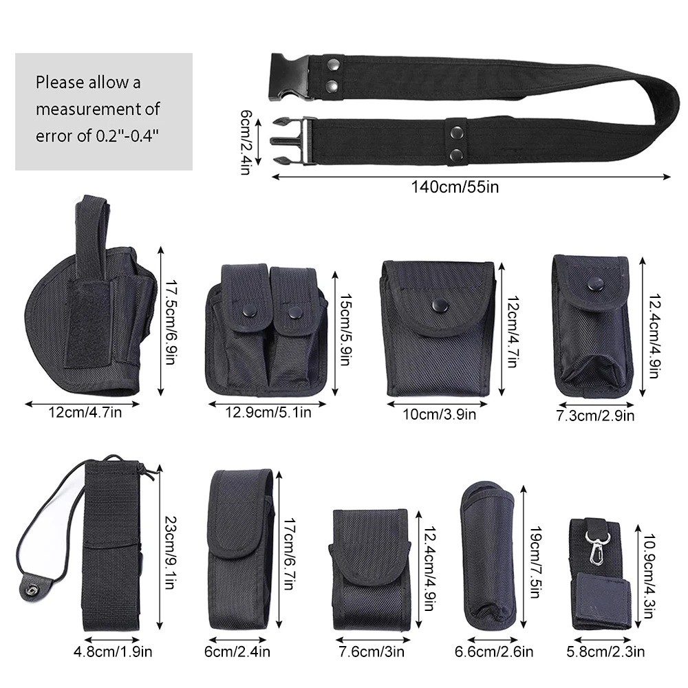 1Pcs Modular Equipment Security Utility Tactical Belt with Components Pouches Bags Holster for Guard Security Hunting