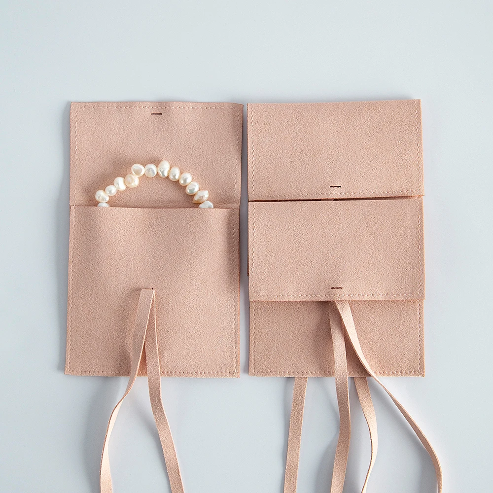 10Pcs Elegant Drawstring Microfiber Envelope Jewelry Storage Pouches
