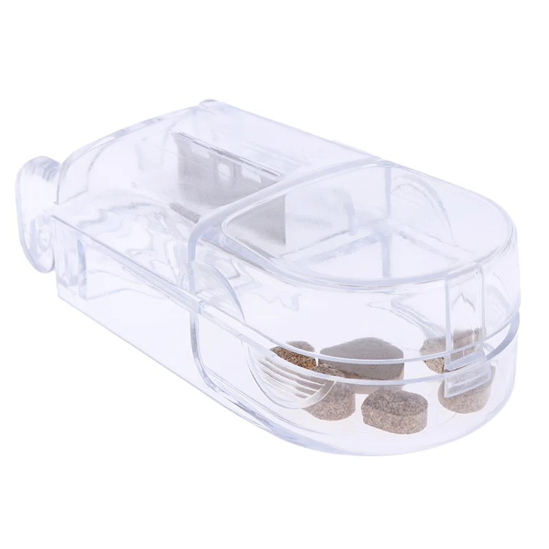 1ps Portable Pill Cutter Storage 2 In 1 Compartment Box Medicine Tablet Holder Splitter Plastic Health Care Clear Container Case