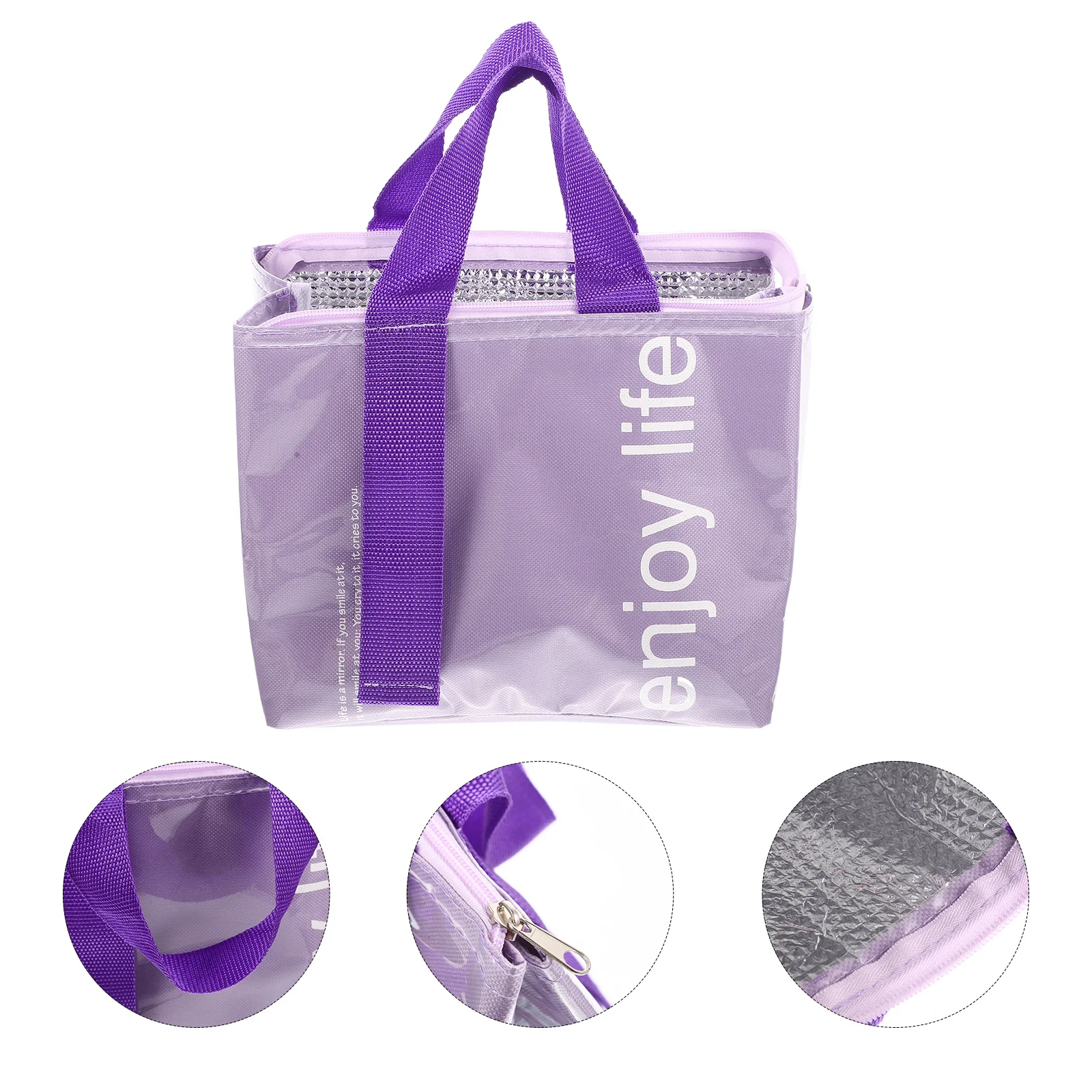 Lunch Boxes Waterproof Bag Reusable Bags Pouch Glass Thermal Insulated Purple Washable Cool