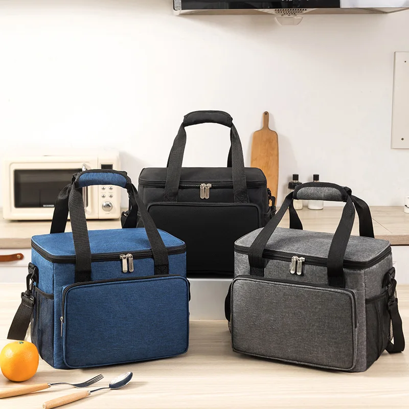 Reusable Lunch Box, Insulated Lunch Bag Leak Proof Lunch Box for Work Office Picnic Beach with Adjustable Shoulder Strap