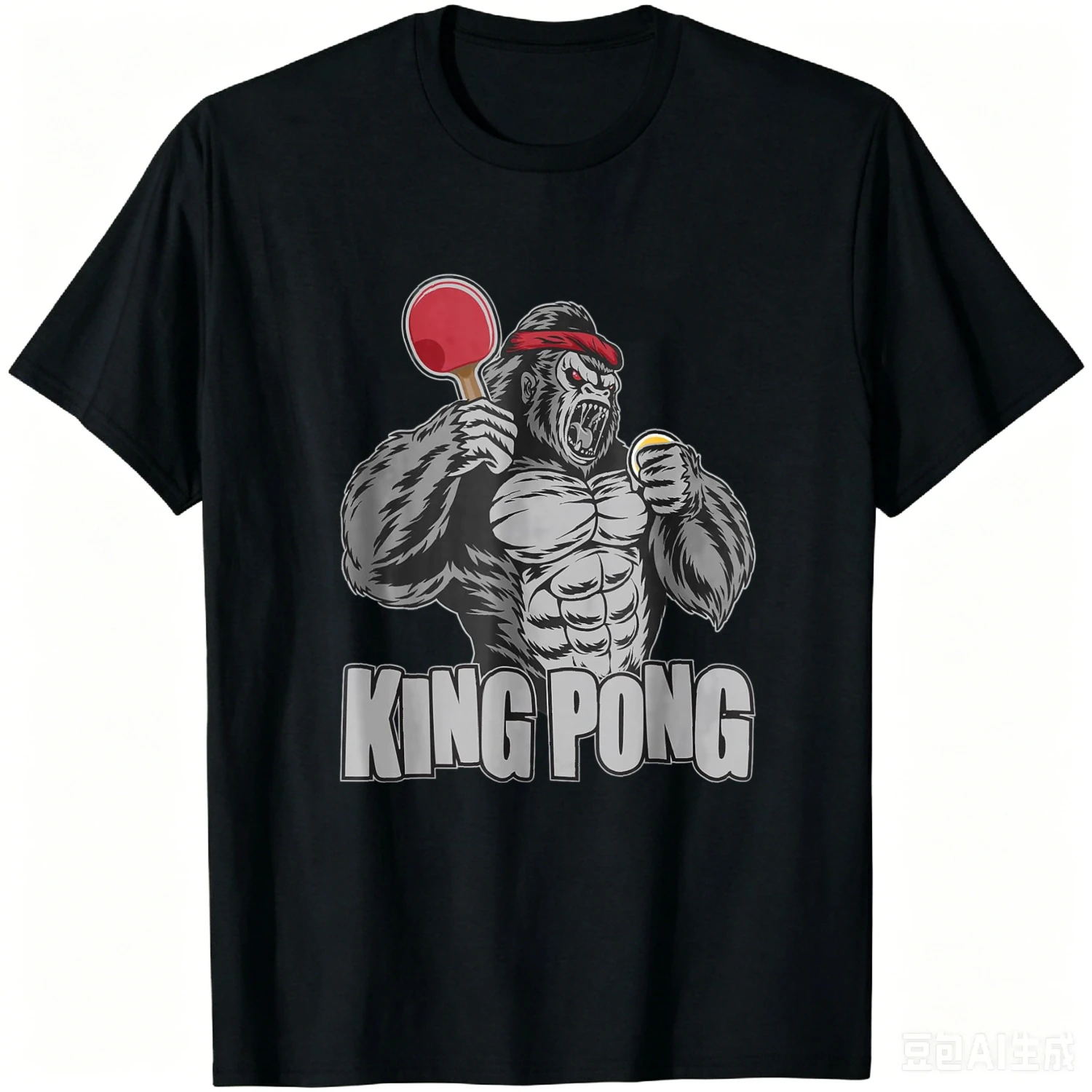 King Pong - Funny Table Tennis Lover Ping Pong Player T-Shirt Unisex Summer Streetwear Tops Cotton Graphic Tee Camiseta