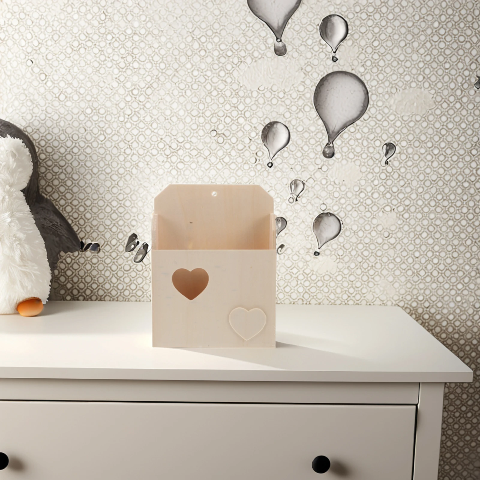 

2pcs Wooden Envelope Unfinished Crafts For Diy Craft Supplies Wall Magazine Holder Pencil Cup Pot Family Bonding Activity