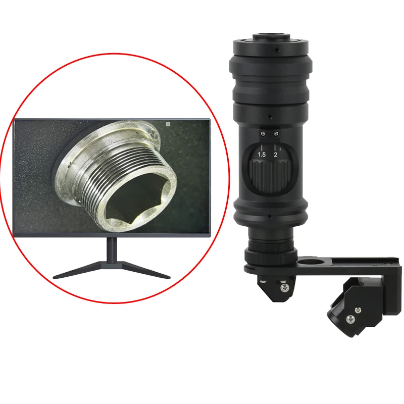 360 Degree Manual 3D 2D Stereoscopic Rotatable Zoom Industrial LAB Stereo 180X Monocular Video C Mount Lens Fo Microscope Camera
