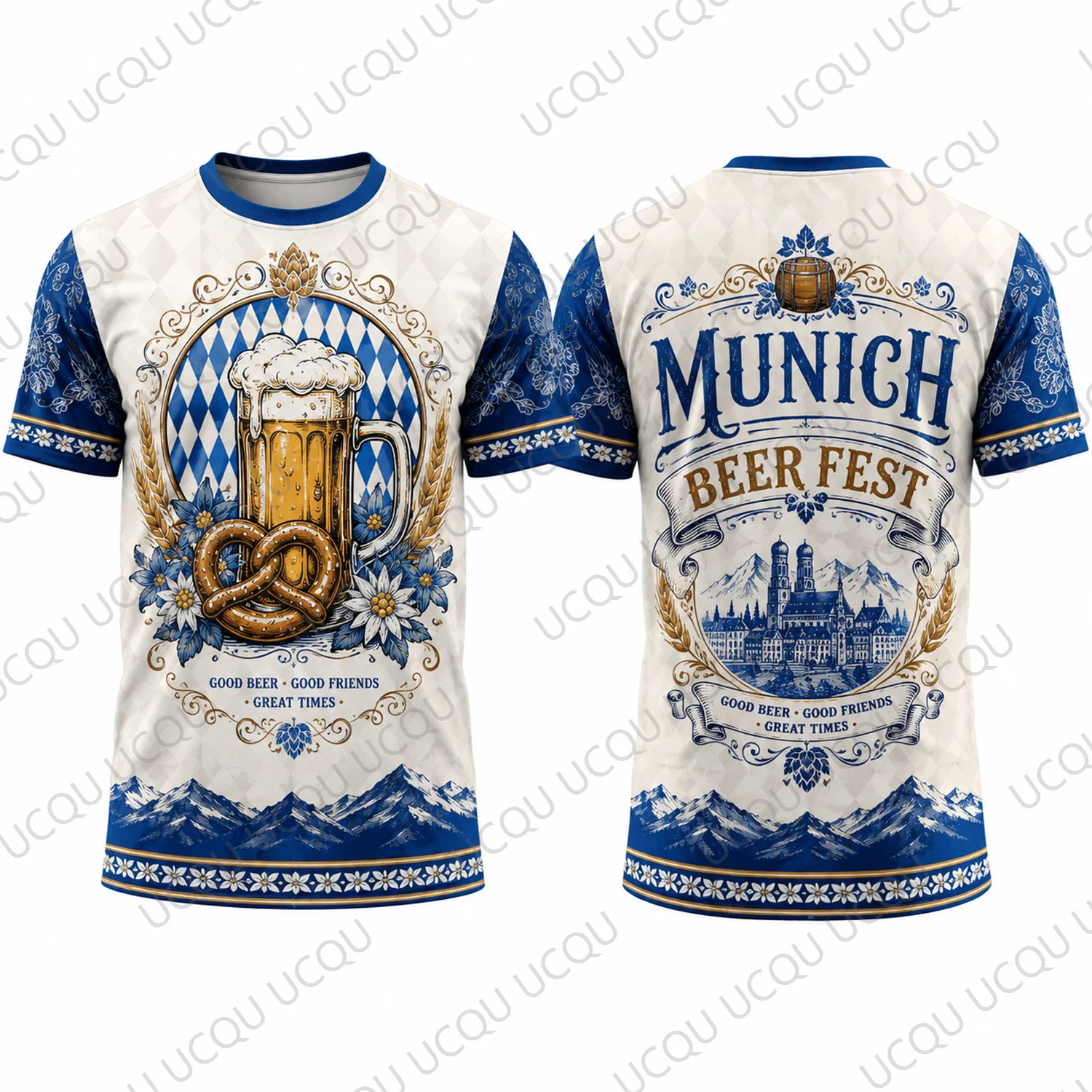 Münchner Bierfest Grafik-T-Shirt Oktoberfest Bayerischer Bierliebhaber Deutsche Bierparty Unisex Sommer-T-Shirt