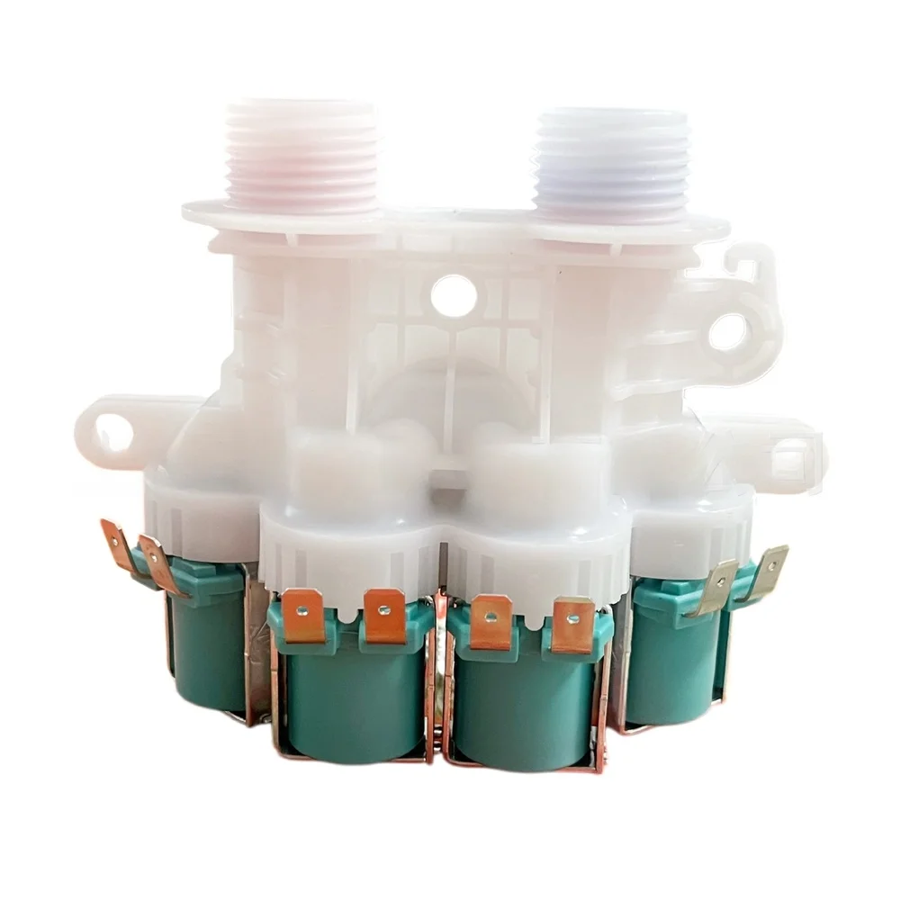 Four Way Water Inlet Valve Replacement for Washing Machines Constructed with Metal and Plastic for Reliable Use