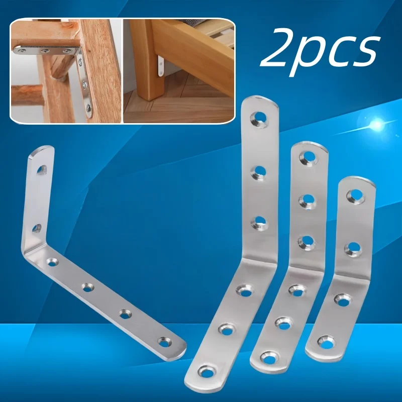 2pcs heavy-duty 90 degree DIY L-shaped brackets, suitable for reinforcing furniture cabinets wardrobes shelf bracket accessories
