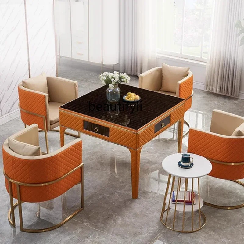 

Postmodern simple light luxury mahjong machine dining table dual-purpose machine mahjong table automatic home