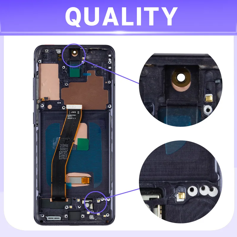 Super AMOLED Display For Samsung Galaxy S20 Screen Replacement SM-G980 SM-G981F LCD Display Touch Screen Digitizer With Frame