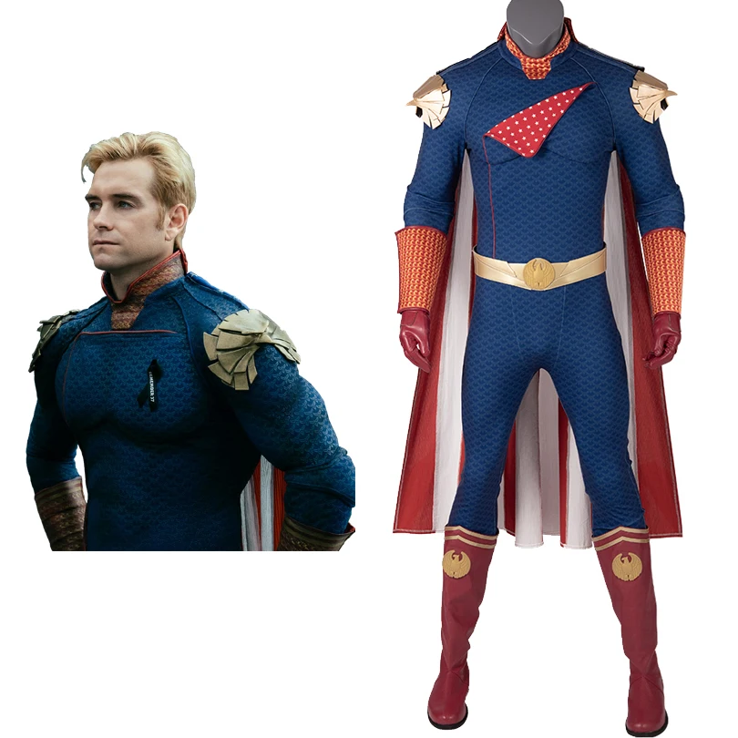 Halloween Homelander Costume Blue Battle Uniform The Boys Season 1 Superhero Cosplay Outfit Carnival Christmas Hero Jumpsuit