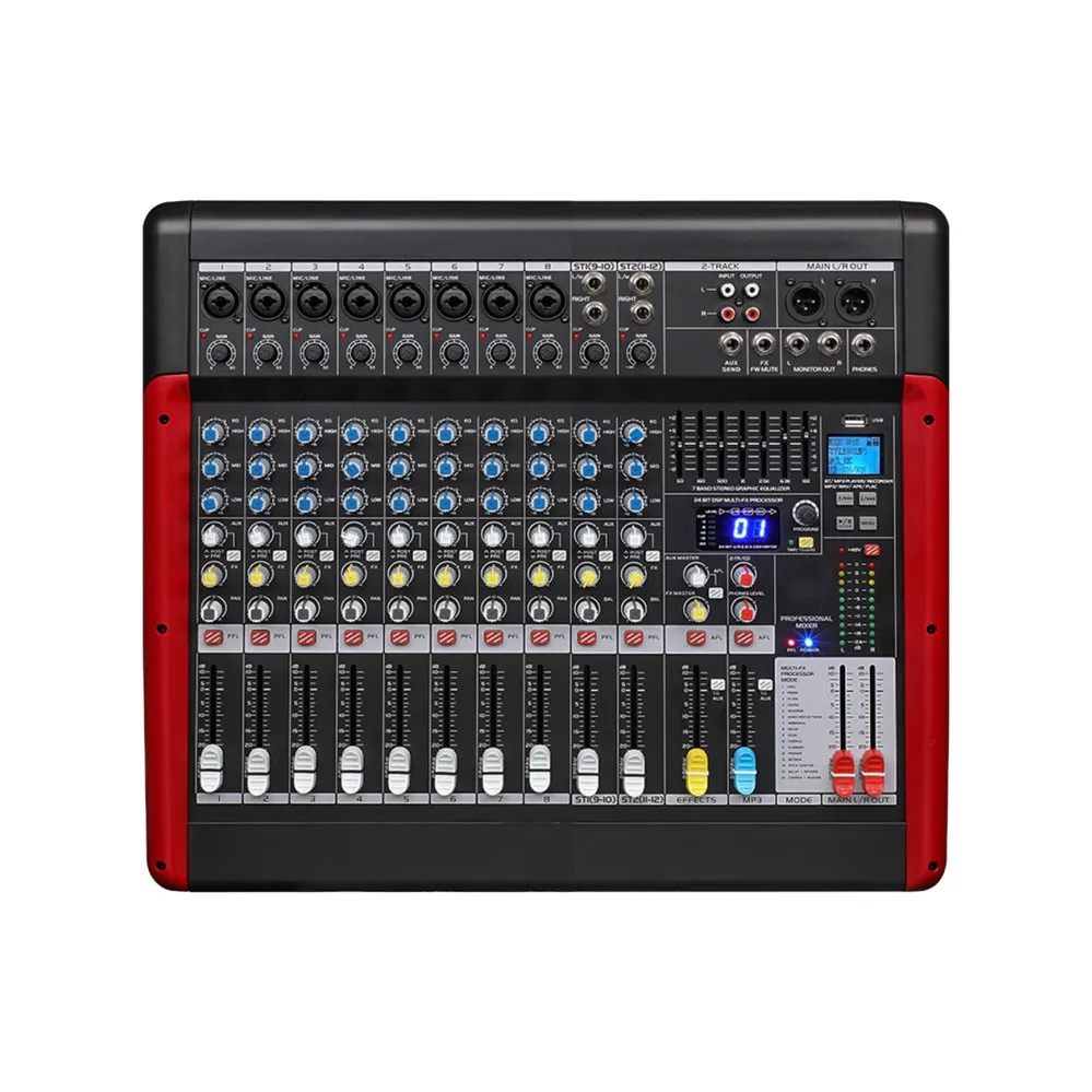 

T Professional Best Digital Audio Mixer Sound 8 Mono+2 Stereo Channel Studio Recording Audio Mixing Console Mixer