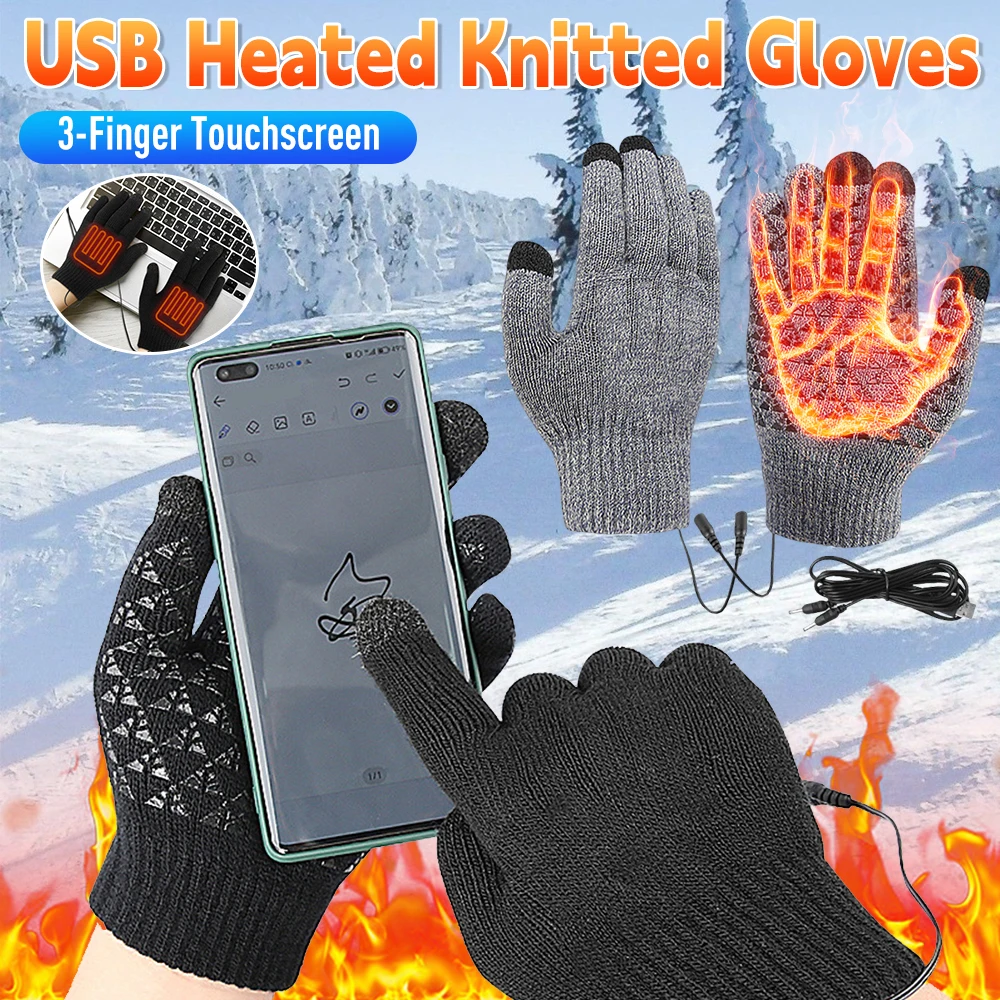 

Зимние вязаные перчатки, термоветрозащитные, теплые, с сенсорным экраном, нескользящие, велосипедные, мотоциклетные, спортивные перчатки на открытом воздухе (без батареи)