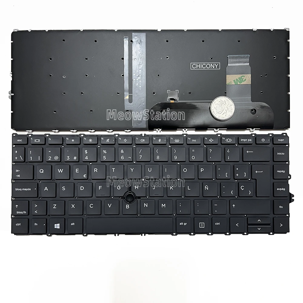 Clavier rétroéclairé LED US/russe/espagnol pour HP ZBook Firefly 14 G7 G8,EliteBook 845 G7,840 G8,840 G7,745 G8,745 G7