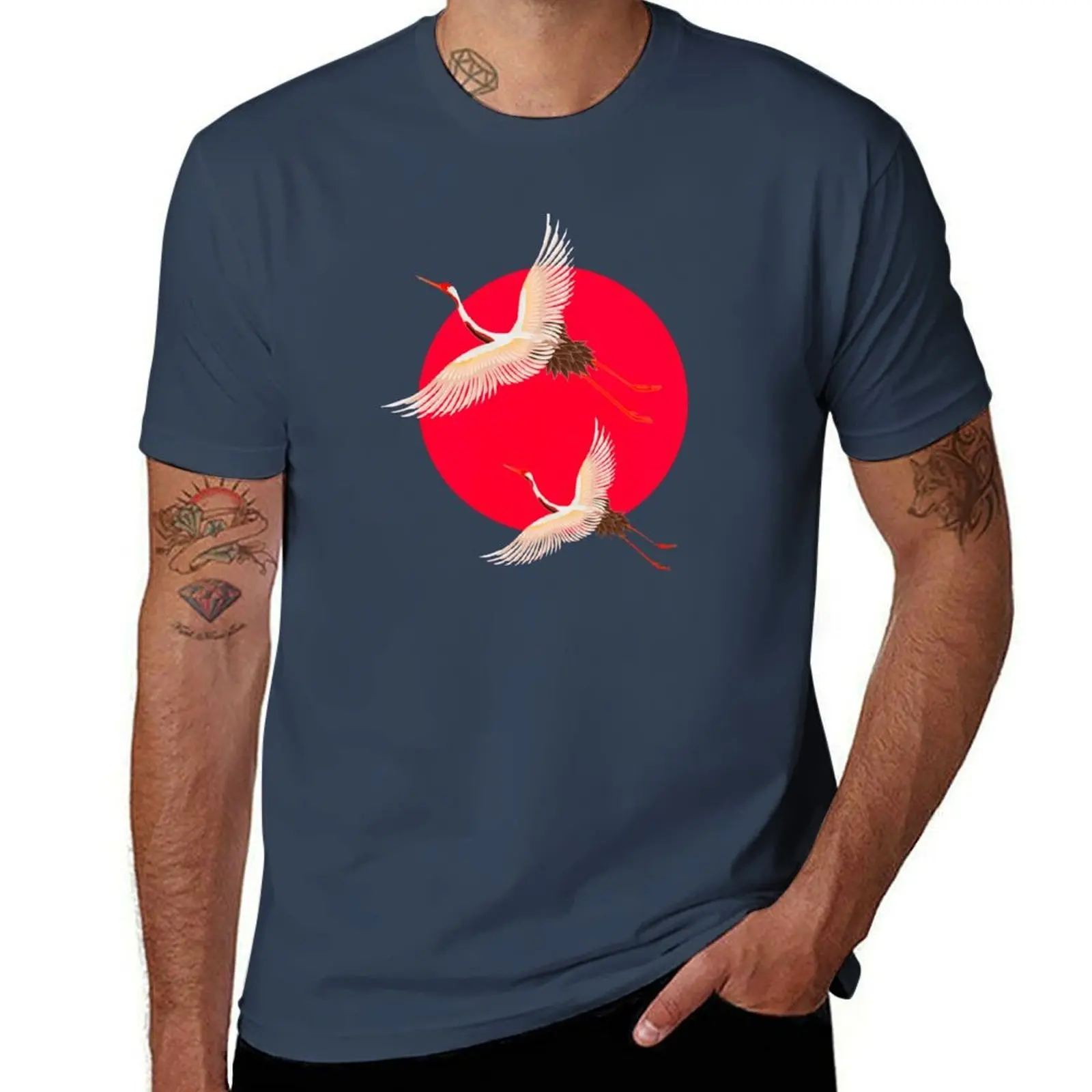 

red spot heron Flying T-Shirt Big Size Simple T-Shirt