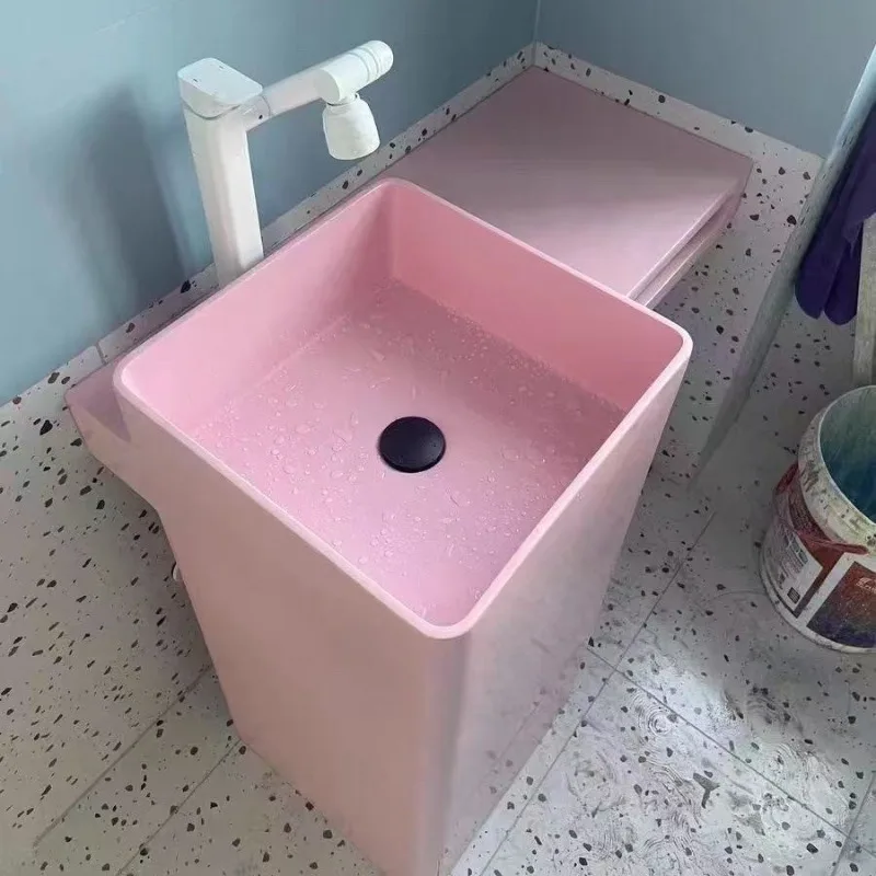 

Factory direct sales custom countertop floor column wash basin bathroom wash size custom basin