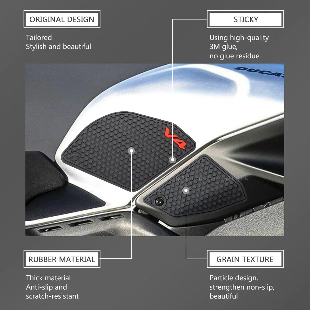 Coussretours de Protection Précieux pour DucSauPanigale V4 Panigale V4S/éventuelles 2 2022, Autocollant de Traction des Genoux