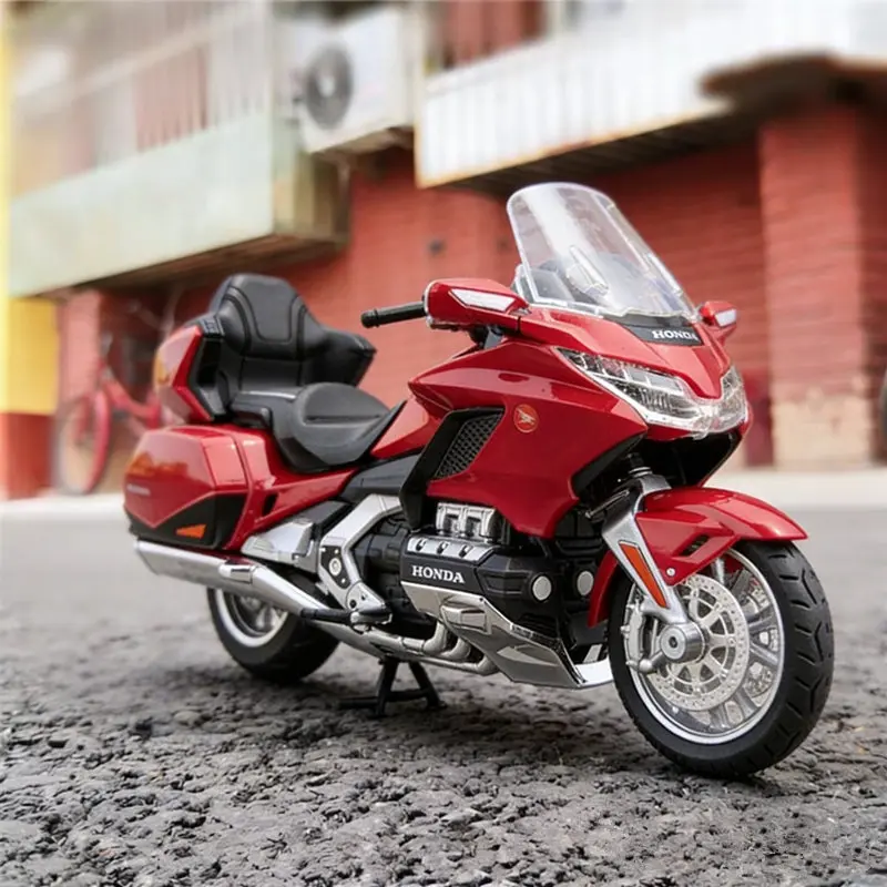 

Модель мотоцикла Honda Gold Wing GL1800 в масштабе 1:12, литая металлическая модель для отдыха и туризма с подсветкой, игрушка для детей, подарок
