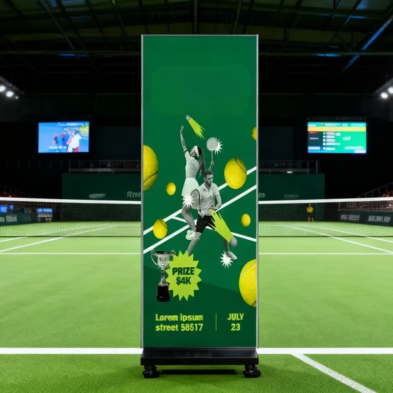Canbest 2.5mm Indoor Foldable Hob 2k LED Poster Display P1.8 600nits LED Signage Screen with Wheels Commercial for Retail Space