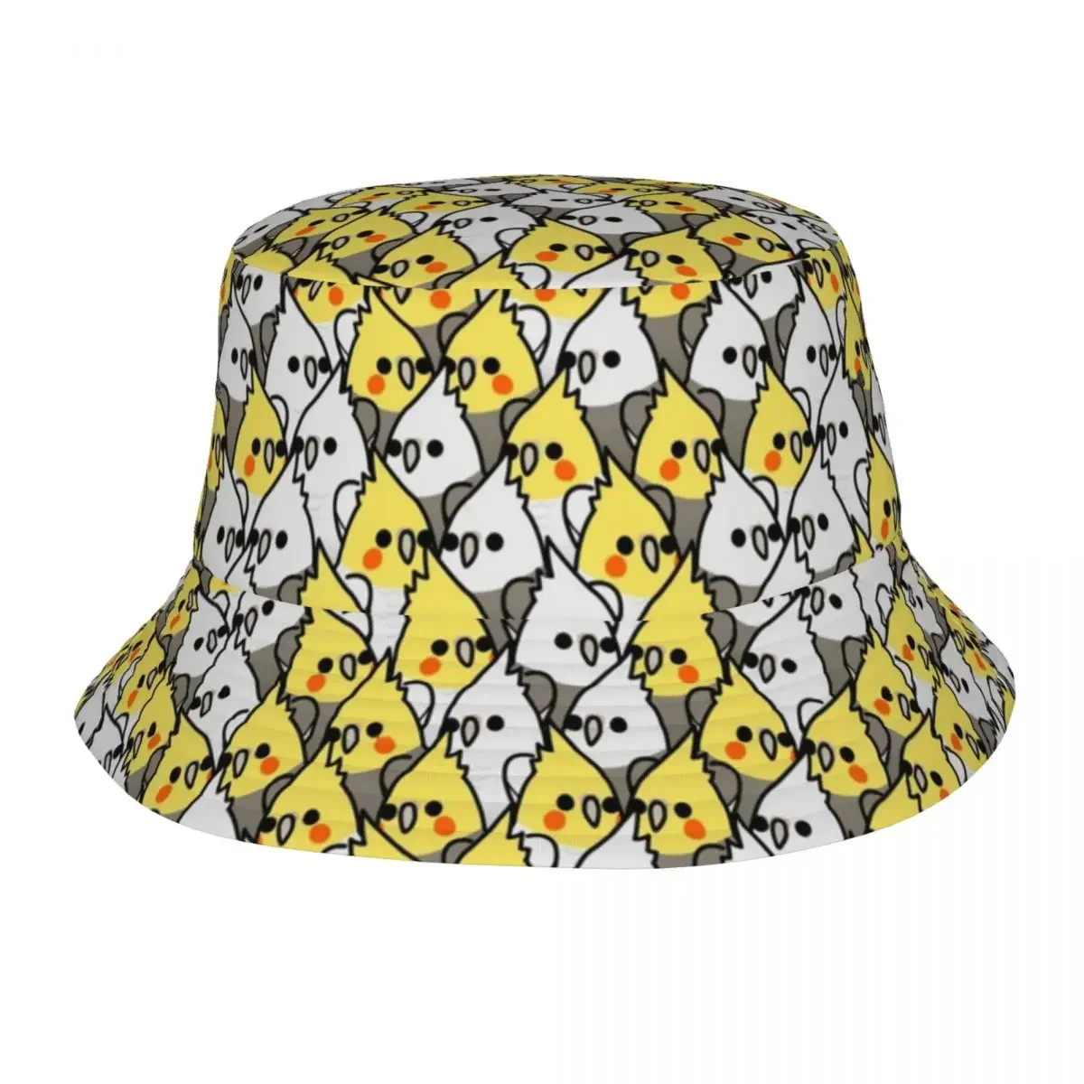 Men Women Bucket Hats Cockatiel Parrots Pattern Beach Hatwear Foldable Outdoor Fishing Fisherman Cap Animal Bird Ispoti Gift