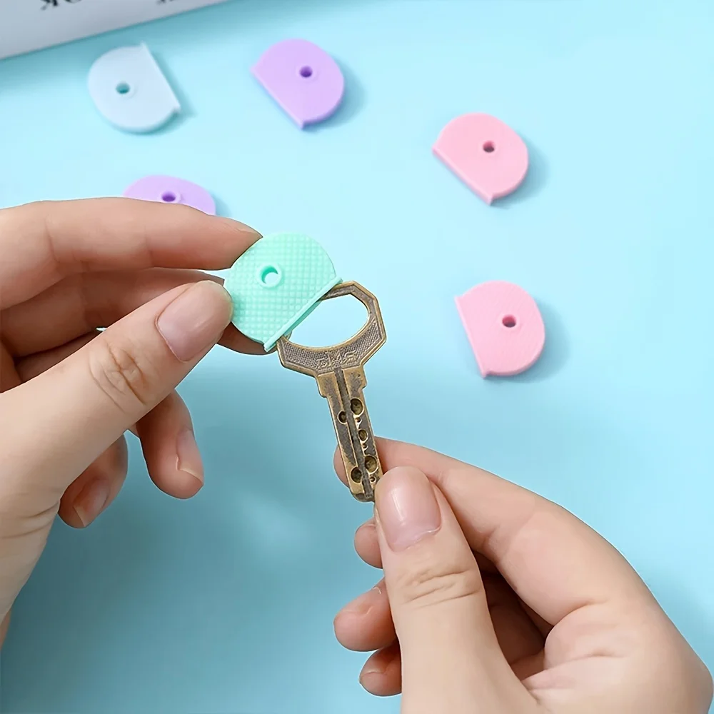 5-20pc Color Key Cap Covers Elastic Key Identification Organizer Soft Silicone Topper Easy Identify Universal Protection Cover