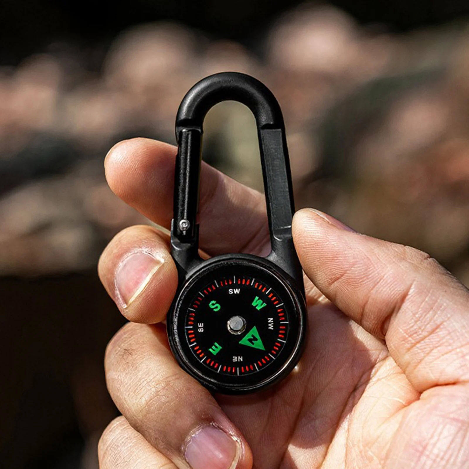 

For Mini Outdoor For Compass Thermometer Clip with Carabiner for Camping Hiking Navigation and Temperature Reading