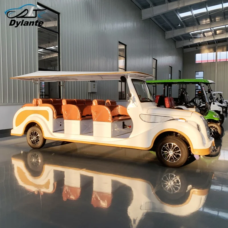 Factory New 5 8 11 14-Seater 5KW Motor 72V Lithium Battery Powered Utility Club Car Electric Retro Classic Car Free Custom Color