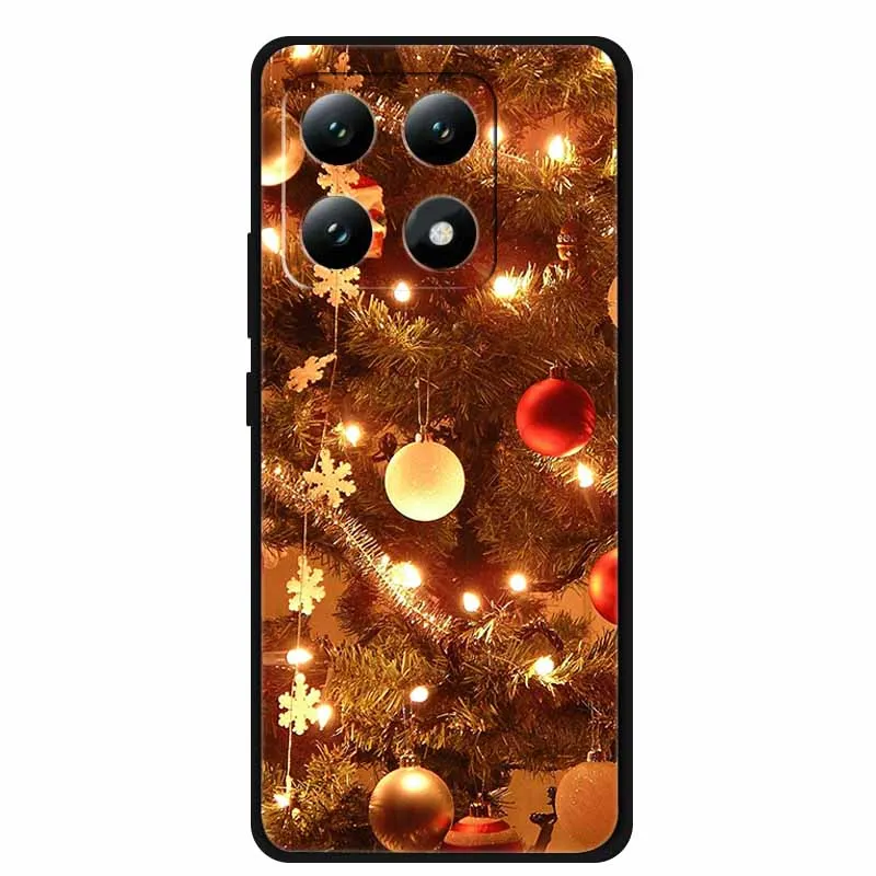 For Xiaomi 17 pro max Case Merry Christmas Phone Bumper Black Silicone TPU Shell Shockproof Soft Back Cover For xiaomi17 Para