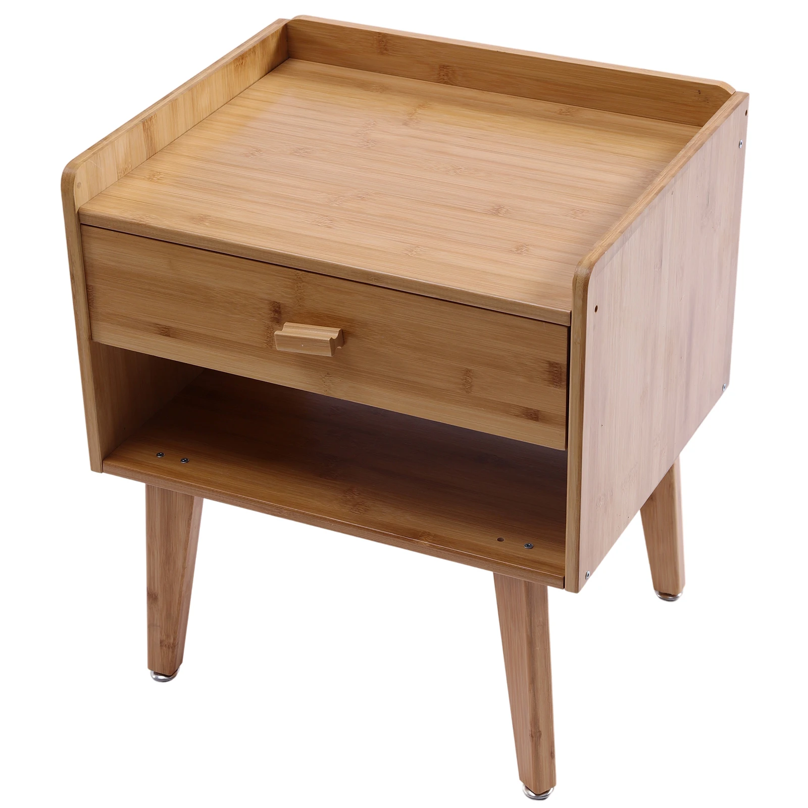 Bambu Nightstand End Table com gaveta do armazenamento e prateleira aberta