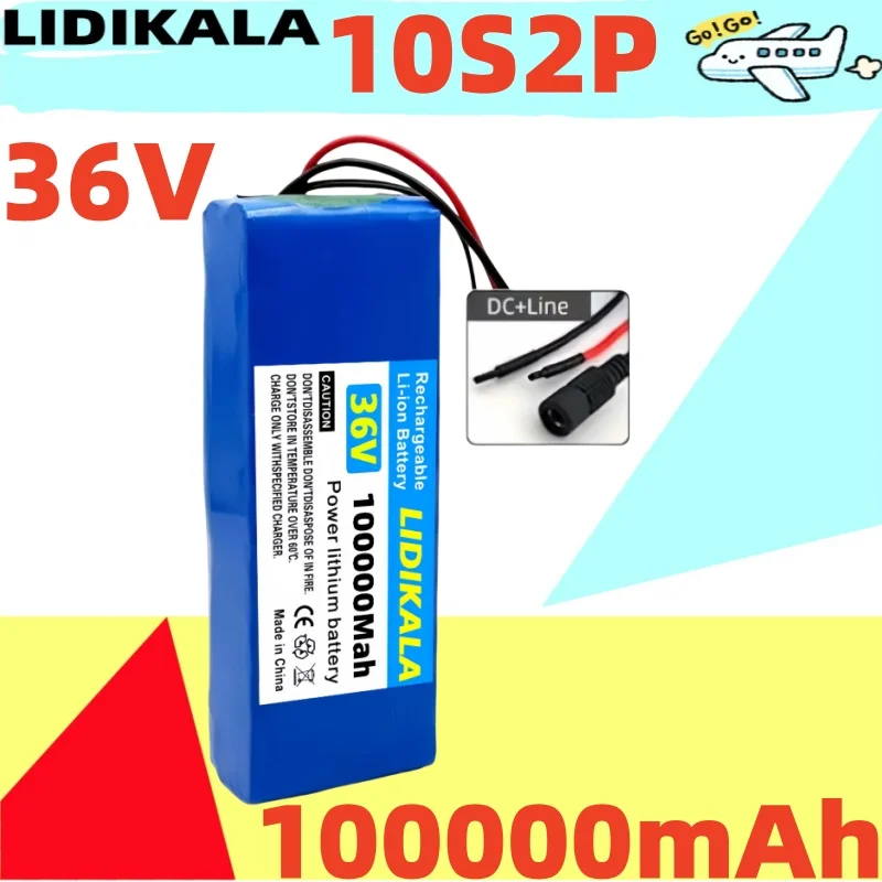 Batterie lithium-ion de grande capacité 10S2P 36V 100000mAh, batterie rechargeable pour vélo électrique, scooter