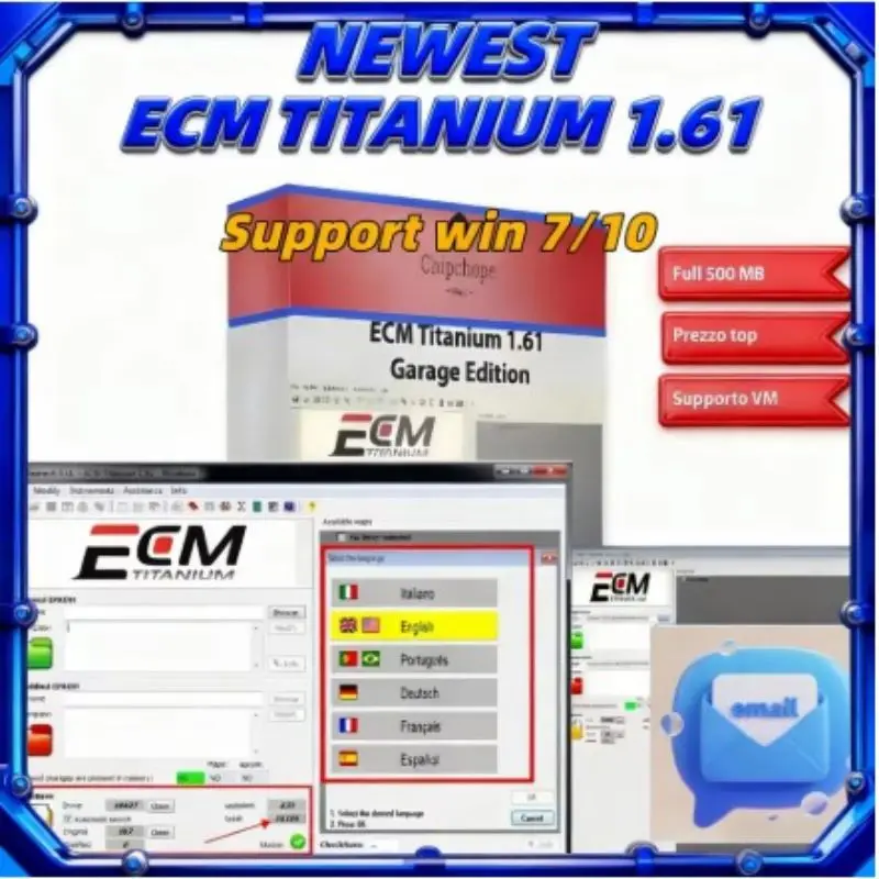 

2025 hot new ECM titanium 1.61 con 26000 driver ECM 18259 drivers for ECU tool send link software windows of automobile
