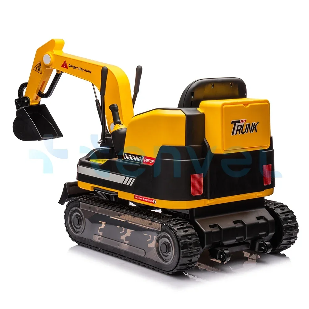 wholesale children 24V excavator with real track wheels remote control kids electric ride on car excavator baby truck for kids