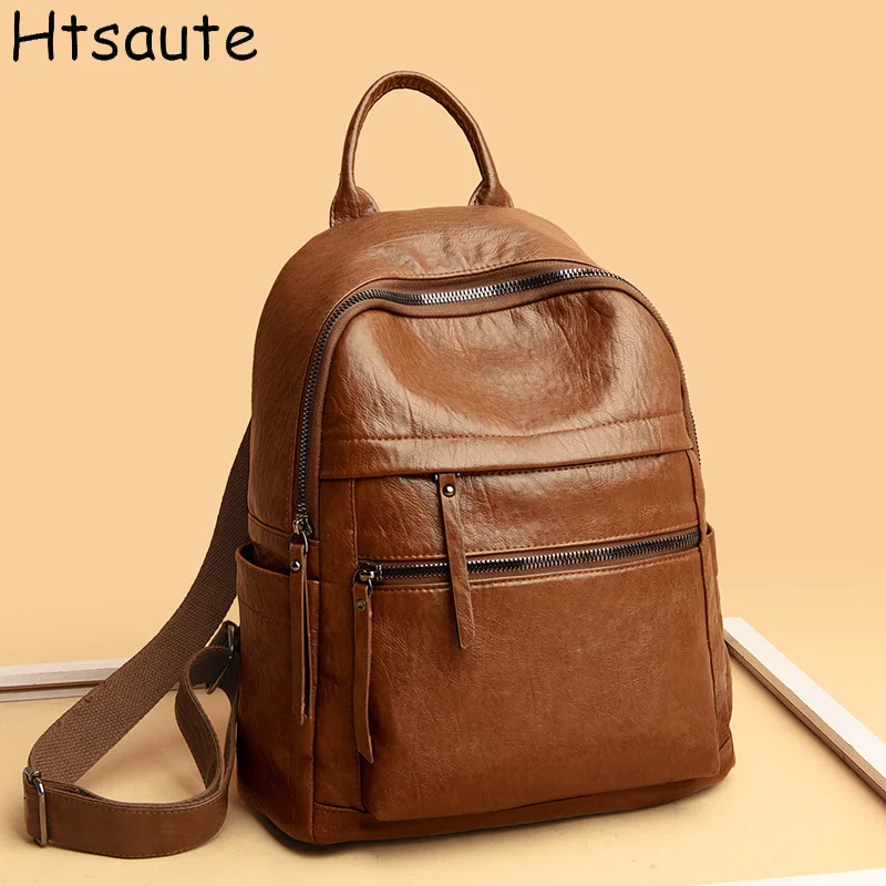 

Women Backpack Cross body Shoulder Bags PU Leather Girls School Packs Female Book Laptop Rucksack Messenger Bags mochilas mujer