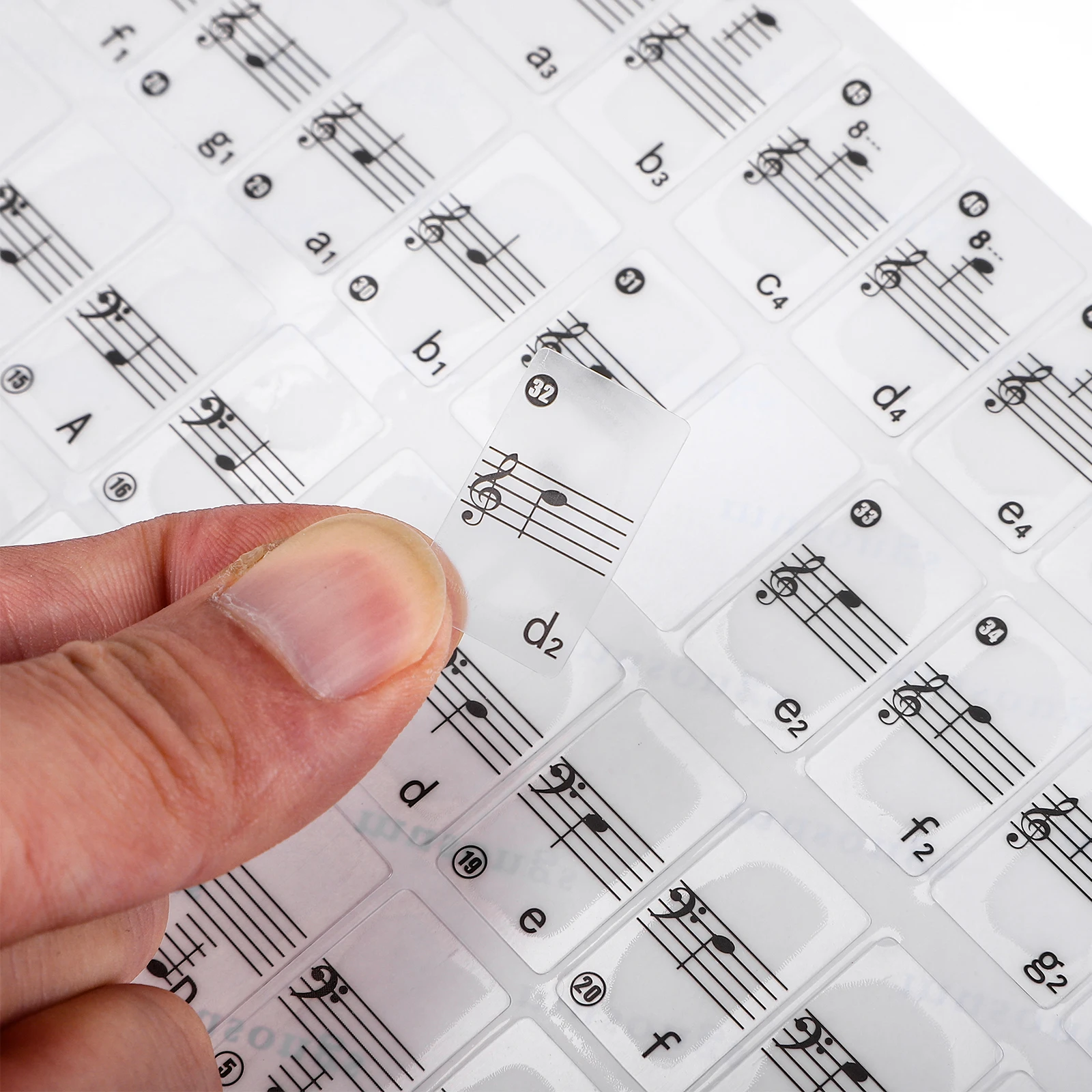 

Piano Stickers Decals for Kids Beginners Removable Piano Decals Labels Keyboard Applique Easy Read Music Supplies